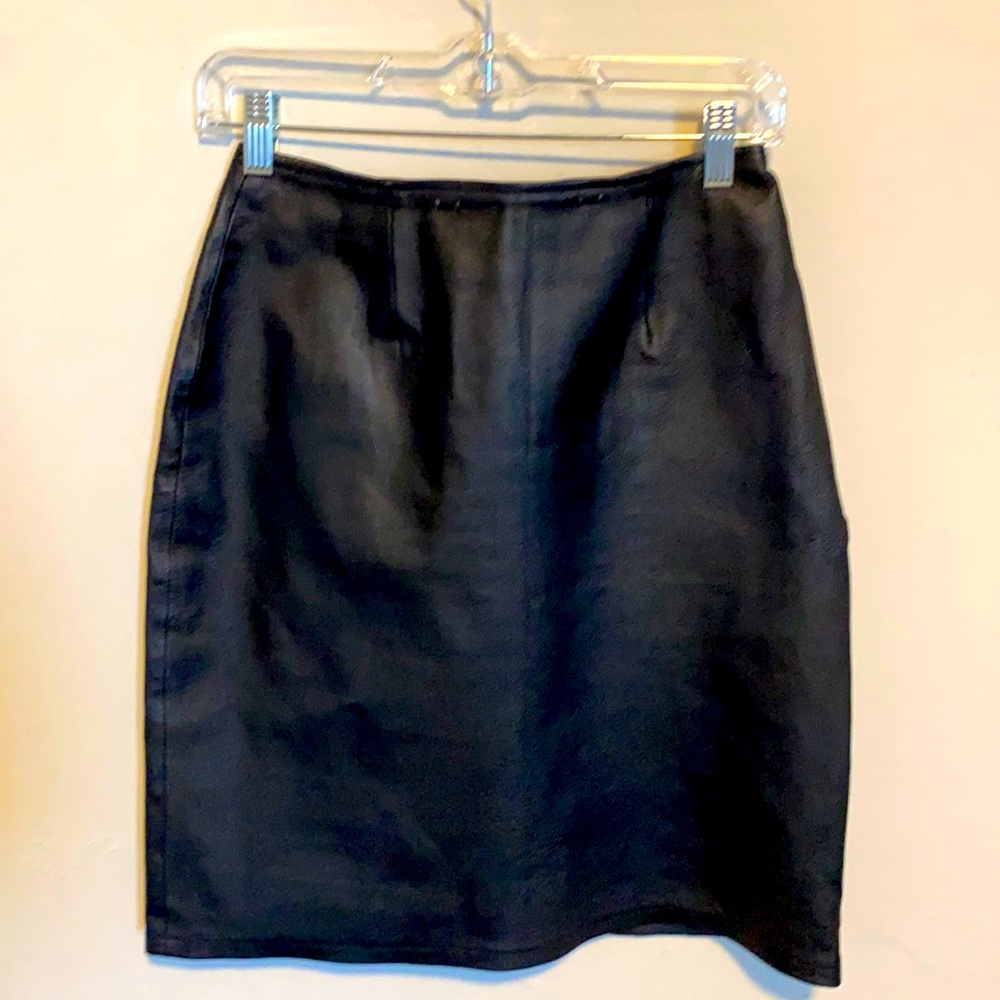 Vintage 90s Black Leather Skirt